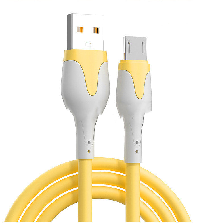 Liquid Silicone USB Cable Micro USB Type C Charger Wire 3A Fast Charging Data Cord Mobile Phone Charge Line